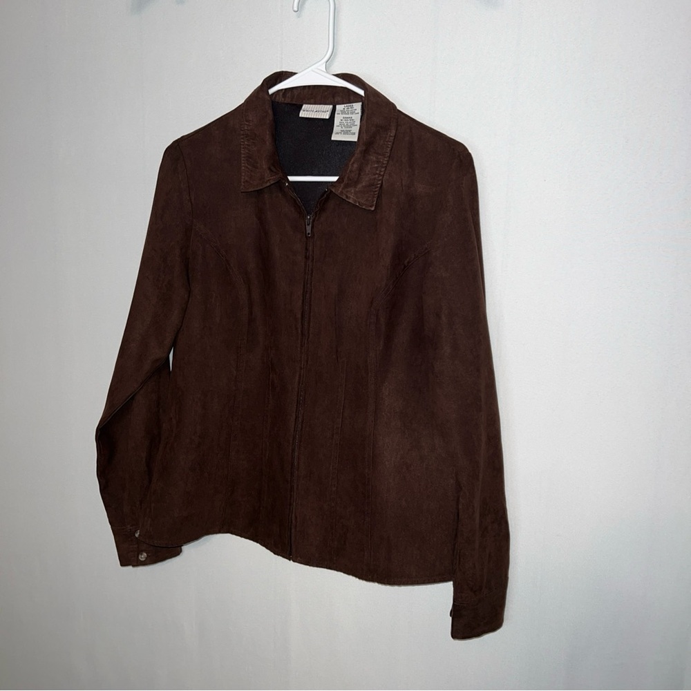 White Stag Faux Suede Brown Full Zip Light Jacket. Women's - Size Medium 32/34. - Picture 2 of 7